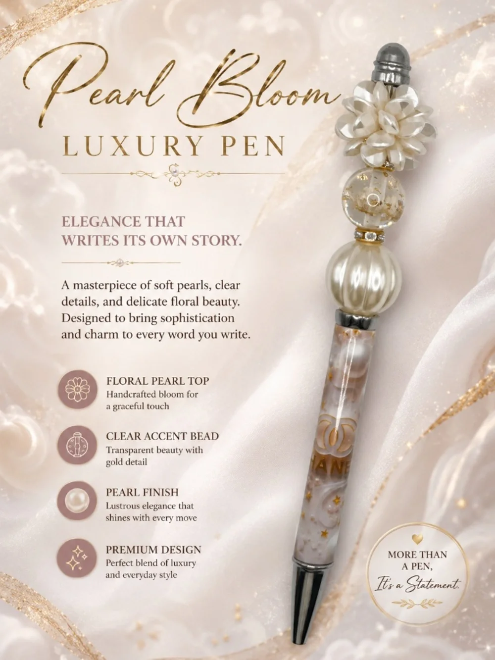 Pearl Bloom Beaded Pen